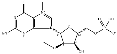 5'-Guanylic acid, 7-methyl-2'-O-methyl-, inner salt 구조식 이미지