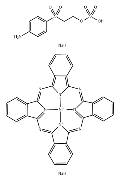 니켈,[29H,31H-프탈로시아닌토(2-)-N29,N30,N31,N32]-,클로로술포닐유도체,2-[(4-아미노페닐)술포닐]에틸황산수소나트륨염,나트륨염과의반응생성물 구조식 이미지
