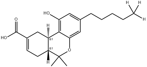 6H-Dibenzo[b,d]pyran-9-carboxylic acid, 6a,7,10,10a-tetrahydro-1-hydroxy-6,6-dimethyl-3-(pentyl-5,5,5-d3)-, (6aR,10aR)- Structure