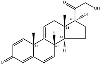 Pregna-1,4,6,9(11)-tetraene-3,20-dione 17,21-dihydroxy- (7CI) Structure