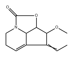 1H-2-Oxa-7a-azacyclopent[cd]inden-1-one,  4-ethylidene-2a,3,4,6,7,7b-hexahydro-3-methoxy-,  (2a-alpha-,3-alpha-,4E,7b-alpha-)-  (9CI) Structure