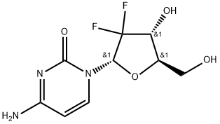 2(1H)-PyriMidinone, 4-aMino- 1-(2-deoxy-2,2-difluoro-α-D- erythro-pentofuranosyl)- Structure