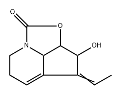 1H-2-Oxa-7a-azacyclopent[cd]inden-1-one,  4-ethylidene-2a,3,4,6,7,7b-hexahydro-3-hydroxy-,  (2a-alpha-,3-alpha-,4E,7b-alpha-)-  (9CI) Structure