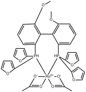 Ruthenium,bis(acetato-κO,κO')[1,1'-[(1R)-6,6'-dimethoxy[1,1'-biphenyl]-2,2'-diyl]bis[1,1-di-2-furanylphosphine-κP]]-,(OC-6-22)- Structure