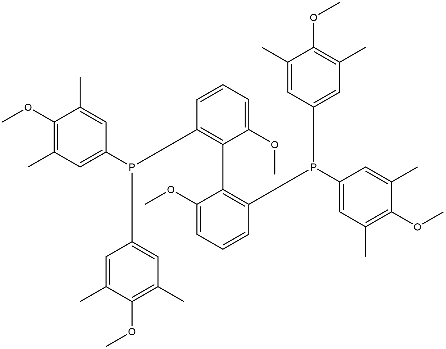 Phosphine, 1,1'-[(1S)-6,6'-dimethoxy[1,1'-biphenyl]-2,2'-diyl]bis[1,1-bis(4-methoxy-3,5-dimethylphenyl)- 구조식 이미지