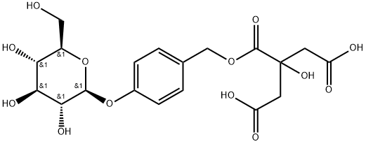 β-D-Glucopyranoside, 4-[[3-carboxy-2-(carboxymethyl)-2-hydroxy-1-oxopropoxy]methyl]phenyl 구조식 이미지