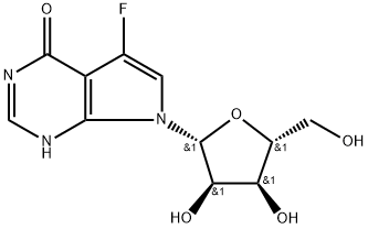7-((2R,3R,4S,5R)-3,4-dihydroxy-5-(hydroxymethyl)tetrahydrofuran-2-yl)-5-fluoro-3H-pyrrolo[2,3-d]pyrimidin-4(7H)-one(WX130402) 구조식 이미지