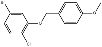 4-Bromo-1-chloro-2-[(4-methoxyphenyl)methoxy]benzene 구조식 이미지