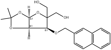 α-D-erythro-Pentofuranose, 4-C-(hydroxymethyl)-1,2-O-(1-methylethylidene)-3-O-(2-naphthalenylmethyl)- Structure