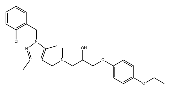 2-Propanol, 1-[[[1-[(2-chlorophenyl)methyl]-3,5-dimethyl-1H-pyrazol-4-yl]methyl]methylamino]-3-(4-ethoxyphenoxy)- Structure