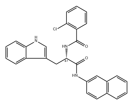 1H-Indole-3-propanamide, α-[(2-chlorobenzoyl)amino]-N-2-naphthalenyl-, (αS)- Structure