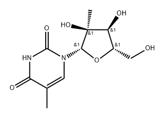 1-((2R,3R,4R,5R)-3,4-Dihydroxy-5-(hydroxymethyl)-3-methyltetrahydro furan-2-yl)-5-methylpyrimidine-2,4(1H,3H)-dione Structure