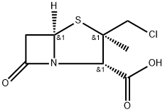 4-Thia-1-azabicyclo[3.2.0]heptane-2-carboxylic acid, 3-(chloromethyl)-3-methyl-7-oxo-, [2S-(2α,3β,5α)]- (9CI) 구조식 이미지