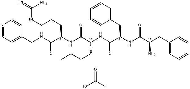 D-Argininamide, D-phenylalanyl-D-phenylalanyl-D-norleucyl-N-(4-pyridinylmethyl)-, acetate (1:1) Structure