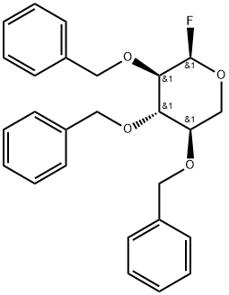 α-D-Xylopyranosyl fluoride, 2,3,4-tris-O-(phenylmethyl)- Structure