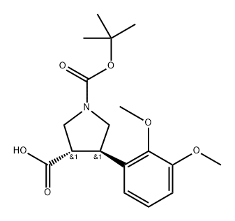 1,?3-?Pyrrolidinedicarboxy?lic acid, 4-?(2,?3-?dimethoxyphenyl)?-?, 1-?(1,?1-?dimethylethyl) ester, (3S,?4R)?- Structure