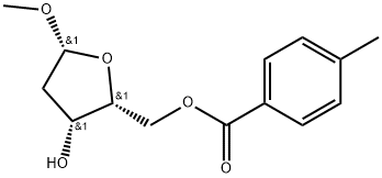 1-O-Methyl-5-O-(4-methylbenzoyl)-2-deoxy-D-xylofuranose Structure