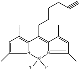 Boron, [2-[1-(3,5-dimethyl-2H-pyrrol-2-ylidene-κN)-6-heptyn-1-yl]-3,5-dimethyl-1H-pyrrolato-κN]difluoro-, (T-4)- Structure