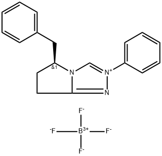 (S)-5-Benzyl-2-phenyl-6,7-dihydro-5H-pyrrolo[2,1-c][1,2,4]triazol-2-ium tetrafluoroborate 구조식 이미지