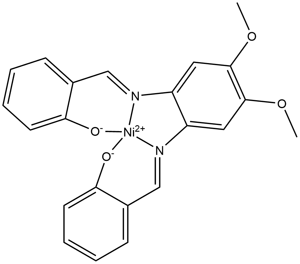 Nickel, [[2,2′-[(4,5-dimethoxy-1,2-phenylene)bis[(nitrilo-κN)methylidyne]]bis[phenolato-κO]](2-)]-, (SP-4-2)- Structure