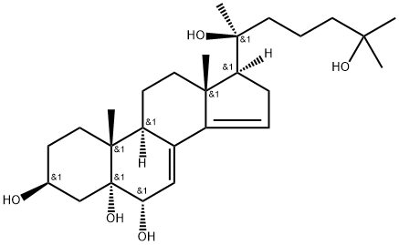 (20S)-5α-Cholesta-7,14-diene-3β,5,6α,20,25-pentaol Structure