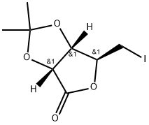 D-Ribonic acid, 5-deoxy-5-iodo-2,3-O-(1-methylethylidene)-, γ-lactone 구조식 이미지