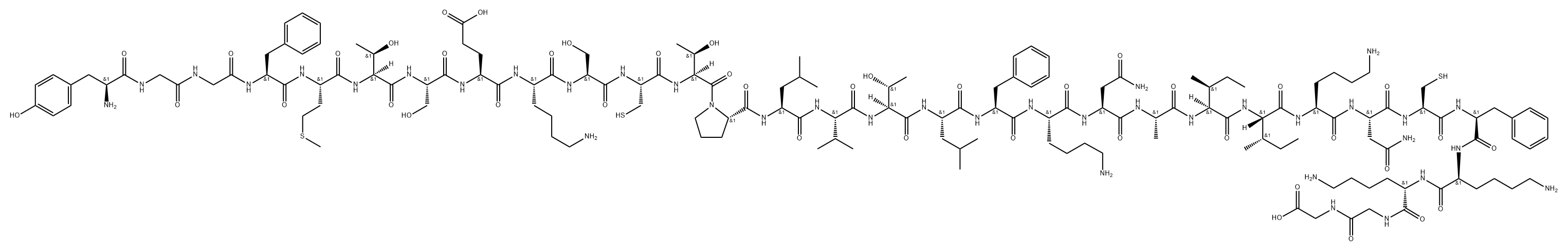 beta-endorphin, Cys(11,26),Phe(27), Gly(31)- Structure