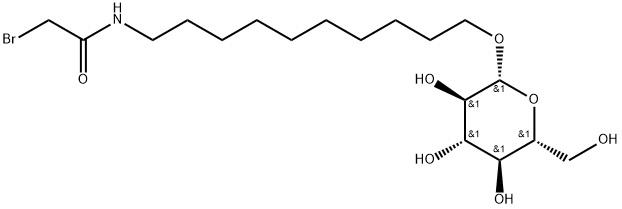 10-N-(bromoacetyl)amino-1-decylglucopyranoside Structure