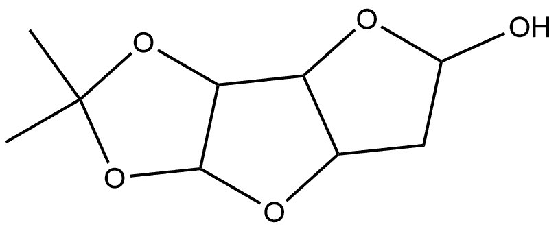 α-D-xylo-Hexodialdo-1,4:6,3-difuranose, 5-deoxy-1,2-O-(1-methylethylidene)- Structure