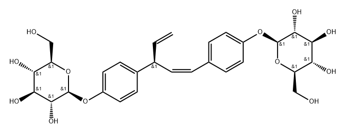 [(Z)-3-Ethenyl-1-propene-1,3-diyl]bis(4,1-phenylene)bis(β-D-glucopyranoside) Structure