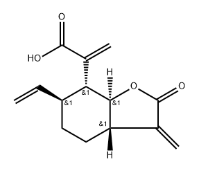 (3aS,7aα)-Octahydro-6β-ethenyl-α,3-bis(methylene)-2-oxo-7α-benzofuranacetic acid 구조식 이미지