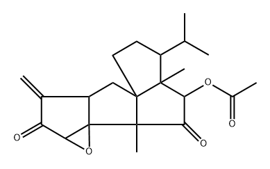 3H,5H-Pentaleno[6'a,1':5,6]pentaleno[1,6a-b]oxirene-2,9(1aH,9aH)-dione, 8-(acetyloxy)hexahydro-7a,9a-dimethyl-3-methylene-7-(1-methylethyl)-, (1aS,3aR,4aR,7R,7aR,8R,9aS,9bR)- Structure