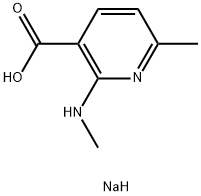 3-Pyridinecarboxylic acid, 6-methyl-2-(methylamino)-, sodium salt (1:1) Structure