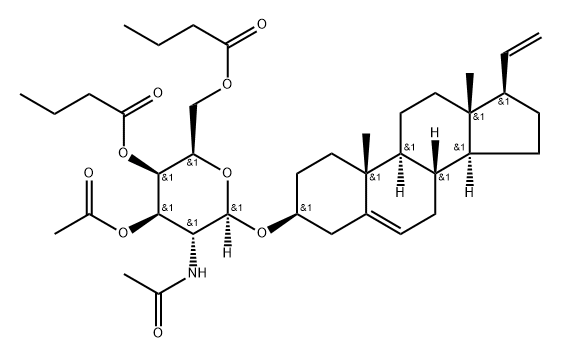 Pregna-5,20-dien-3β-yl 2-(acetylamino)-2-deoxy-β-D-galactopyranoside 3-acetate 4,6-dibutanoate Structure