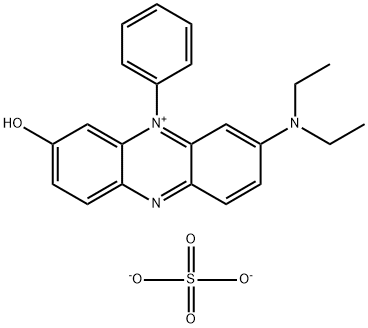 Phenazinium, 7-(diethylamino)-3-hydroxy-5-phenyl-, sulfate (2:1) Structure