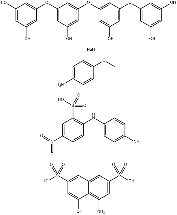 2,7-Naphthalenedisulfonic acid, 4-amino-5-hydroxy-, diazotized, coupled with diazotized 2-[(4-aminophenyl)amino]-5-nitrobenzenesulfonic acid, diazotized 4-methoxybenzenamine and 5,5'-[oxybis[(5-hydroxy-3,1-phenylene)oxy]]bis[1,3-benzenediol Structure