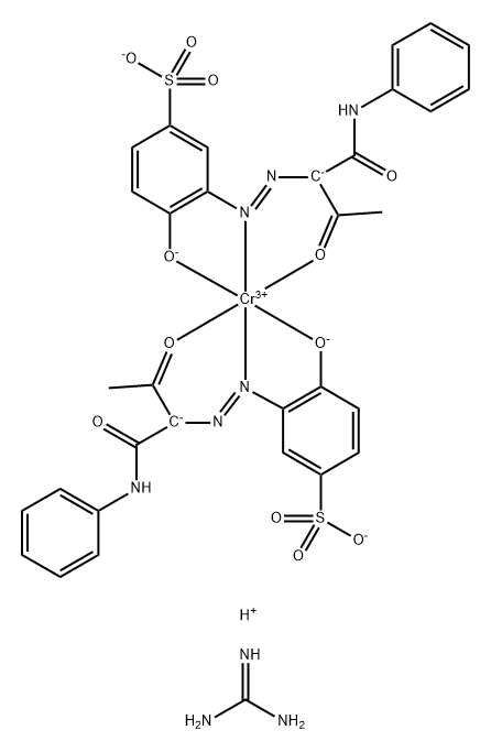 Chromate(3-), bis[4-hydroxy-3-[[2-oxo-1-[(phenylamino)carbonyl]propyl]azo]benzenesulfonato(3-)]-, trihydrogen, compds. with N,N'-bis(Ph and tolyl and xylyl)guanidine Structure