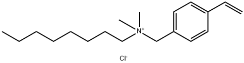 Benzenemethanaminium, 4-ethenyl-N,N-dimethyl-N-octyl-, chloride (1:1) Structure