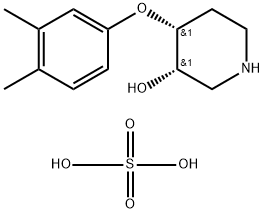 3-Piperidinol, 4-(3,4-dimethylphenoxy)-, (3R,4S)-rel-, sulfate (2:1) (salt) (9CI) Structure