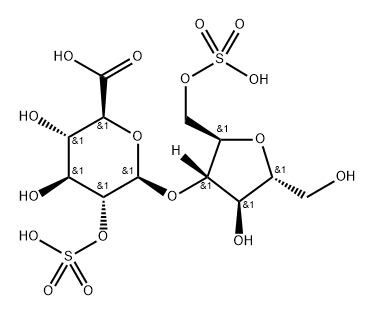 O-(glucuronic acid 2-sulfate)-(1--4)-O-(2,5)-anhydromannitol 6-sulfate Structure