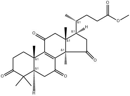 Chol-8-en-24-oic acid, 4,4,14-trimethyl-3,7,11,15-tetraoxo-, methyl ester, (5α)- Structure