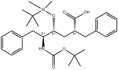 (αR,δS,γR)-δ-[[(1,1-DiMethylethoxy)carbonyl]aMino]-γ-[[(1,1-diMethylethyl)diMethylsilyl]oxy]-α-(phenylMethyl)benzenehexanoic Acid Structure