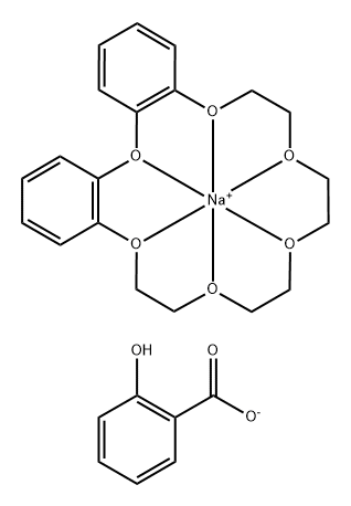 (5,6,9,10,12,13,15,16-octahydrodibenzo[b,e][1,4,7,10,13,16]hexaoxacyclooctadecine-O5,O8,O11,O14,O17,O22)sodium, salt with salicylic acid (1:1) 구조식 이미지