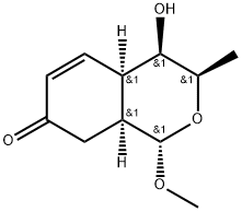 (메틸2,3,6-트리데옥시-알파-탈로피라노시도)-(3,2-d)-2-시클로헥사논 구조식 이미지