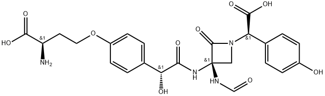 (αR,3S)-3-[[(R)-[4-[(R)-3-Amino-3-carboxypropoxy]phenyl]hydroxyacetyl]amino]-3-(formylamino)-α-(4-hydroxyphenyl)-2-oxo-1-azetidineacetic acid Structure