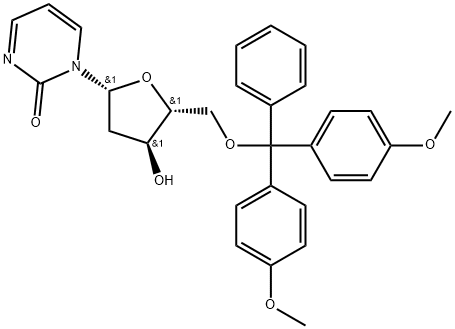 2(1H)-Pyrimidinone, 1-[5-O-[bis(4-methoxyphenyl)phenylmethyl]-2-deoxy-β-D-erythro-pentofuranosyl]- Structure