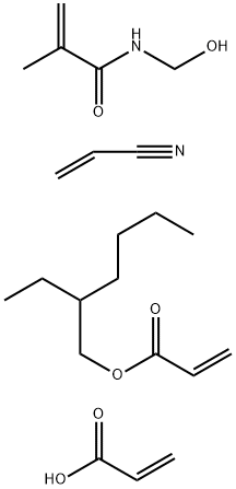 2-Propenoic acid, polymer with 2-ethylhexyl 2-propenoate, N-(hydroxymethyl)-2-methyl-2-propenamide and 2-propenenitrile Structure