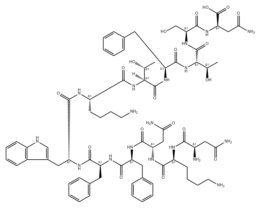 소마토스타틴,des-Ala(1)-des-Gly(2)-Trp(8)-Asn(3,14)- 구조식 이미지