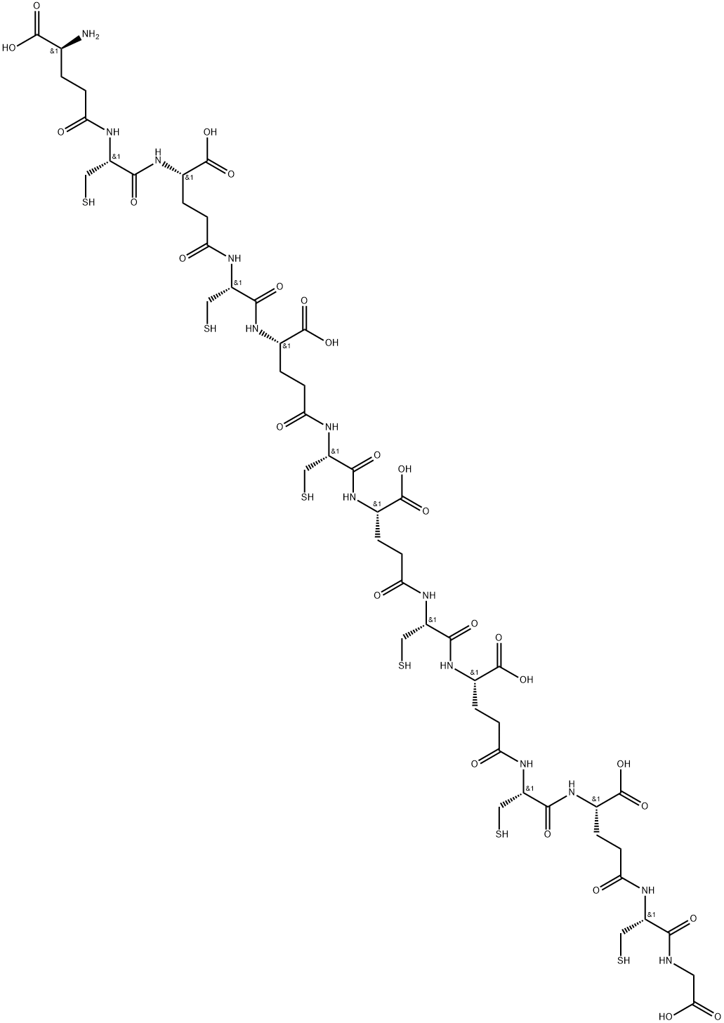 Glycine, L-γ-glutamyl-L-cysteinyl-L-γ-glutamyl-L-cysteinyl-L-γ-glutamyl-L-cysteinyl-L-γ-glutamyl-L-cysteinyl-L-γ-glutamyl-L-cysteinyl-L-γ-glutamyl-L-cysteinyl- Structure