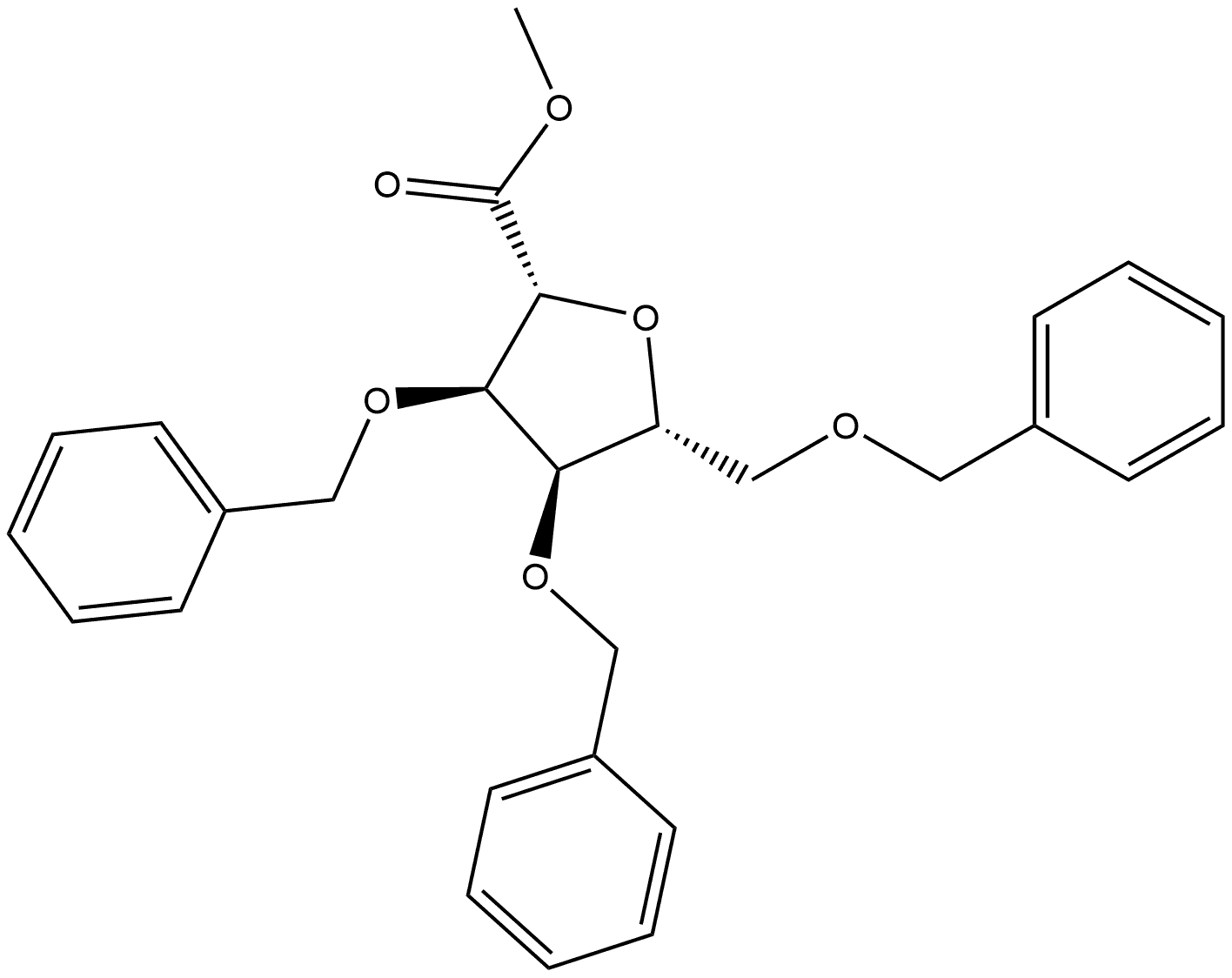 D-Allonic acid, 2,5-anhydro-3,4,6-tris-O-(phenylmethyl)-, methyl ester 구조식 이미지